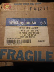 2606D58G19 NB SHUNT TRIP RH 120 VAC  WESTINGHOUSE NEW NB BREAKER SHUNT TRIP 120VAC RH NEW IN BOX