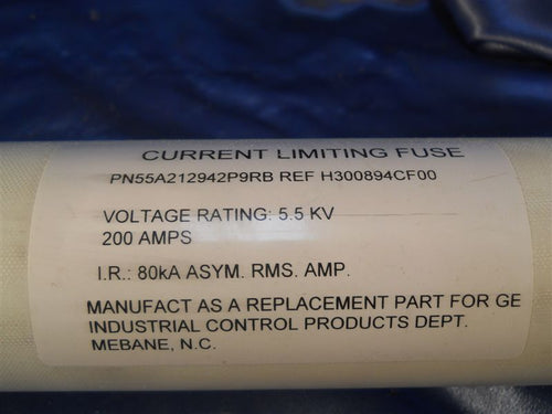 GE 55A212942P9RB 5KV 9R BOLT ON 200 AMP MOTOR RATED FUSE