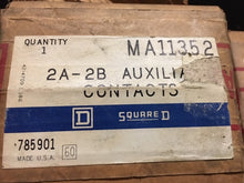 Load image into Gallery viewer, SQUARE D MA11352 AUX CONTACT 2A 2B IN FACTORY BOXES NEW
