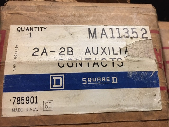 SQUARE D MA11352 AUX CONTACT 2A 2B IN FACTORY BOXES NEW