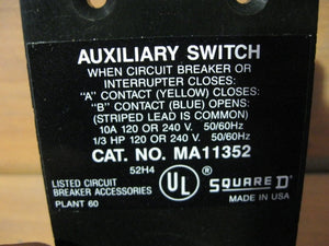 SQUARE D MA11352 AUX CONTACT 2A 2B IN FACTORY BOXES NEW