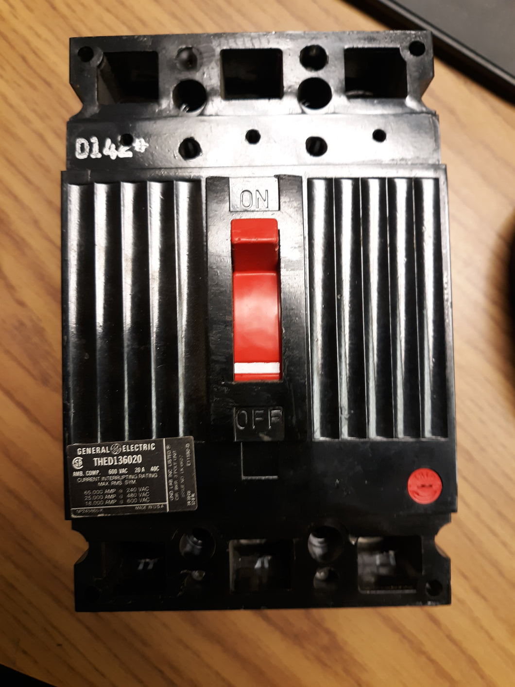 THED136020 GE 3P 20 AMP BREAKER RECONDITIONED