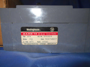 HFA3015 WESTINGHOUSE 3P 15 AMP BREAKER  NEW